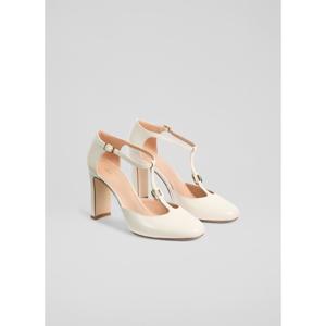 L.K. Bennett Almina Ecru Leather Oloid Maryjane Open Courts